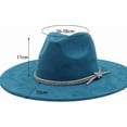thumbnail image 2 of 10CM Big Wide Brim Fedora Hat for Women Men Western Suede Hats Large Felt Panama Hat, 2 of 6