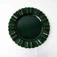 thumbnail image 6 of BalsaCircle 24 Hunter Green Gold 13" Acrylic Wooden Textured Round Scalloped Trim Plastic Charger Plates, 6 of 7