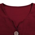 thumbnail image 6 of Only Moment Lightweight Soft Casual Shirts for Women 3/4 Sleeve V Neck Ruffle Sleeves Cotton and Linen Dressy Collared Shirts Trendy Business Casual Work Blouses Vacation Outfits 2026 Wine,S, 6 of 9