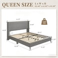 thumbnail image 5 of SIBEDS Full Size Bed Frame with LED Light, Modern Wingback Headboard, Noise Free, No Box Spring Needed, Easy Assembly, Gray Woodgrain, 5 of 5