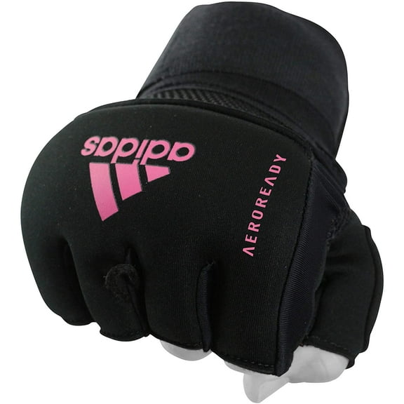 Adidas Boxing Mexican Style Quick Hand Wraps Protective Inner Gloves, IBA Approved, for Kick Boxing , Training Gloves,for Men and Women , Black Shock Pink, X Large