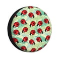 thumbnail image 1 of Kdxio Housse de Pneu Imprimé Coccinelles Rouges et Feuilles Imperméable en Cuir, Housse de Pneu de Rechange pour Jeep Wrangler Rv SUV Camion Remorque de Voyage-16 Pouces, 1 of 6