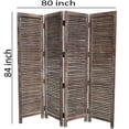 thumbnail image 5 of 4 Panel Room Divider with Shutter Design in Weathered Brown, 5 of 7
