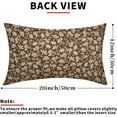 thumbnail image 5 of Brown Beige Daisy Floral Lumbar Pillow Covers, Vintage Flowers 12x20 Inch Set of 2, Block Print Cotton Linen Throw Pillows, Farmhouse Decor for Sofa, Couch, Porch, Bed Cushion, Outdoor, 5 of 6