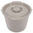 thumbnail image 1 of SHOWERORO Chamber Pot With Lid Adult Grey Plastic Portable Toilets For Adults 1Set, 1 of 6