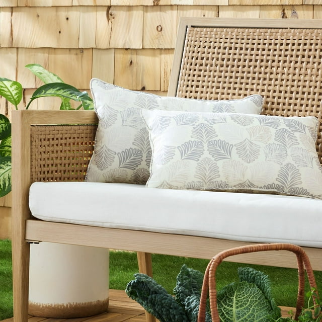 Martha Stewart Modern Banana Leaves Indoor/Outdoor Decorative Pillow, Set of 2, Choose Size