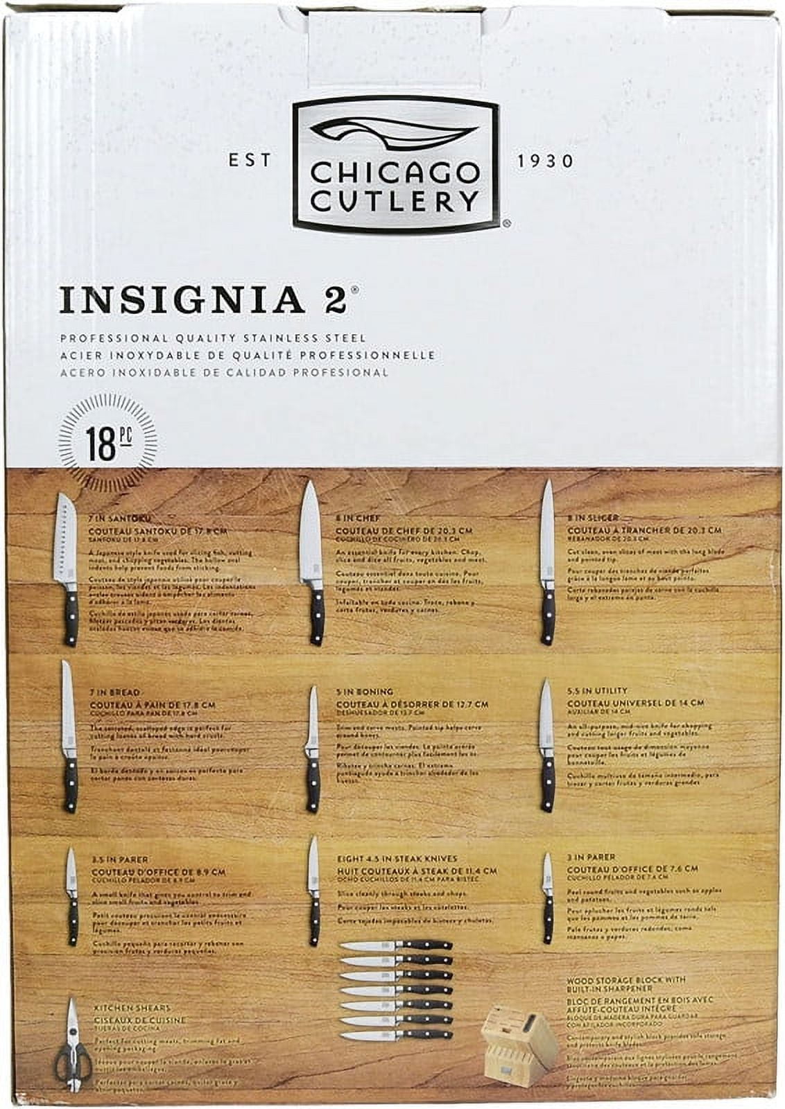 Chicago Cutlery® Insignia Classic 18-piece Block Set with Built-in Sharpener  - Runnings