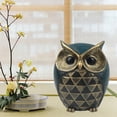 thumbnail image 4 of Dormitorio Estatua animal Mini Resina Escultura Estatuilla Nightstand Decoración de vacaciones Decoración de vacaciones Regalo de cumpleaños Suministros de casa Azul Inevent HA011197-01B, 4 of 7
