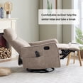 thumbnail image 6 of Leumius Manual Swivel Rocker Recliner Chair for Adults,Overstuffed Reclining Glider Chair with Vibration Massage & Heat,Upholstered Recliners with Side Pockets for Living Room,Khaki Chenille, 6 of 10