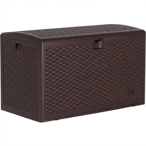 99 Gallon Waterproof Large Resin Deck Box Indoor Outdoor Lockable Storage Container for Patio Furniture Cushions Garden Tools