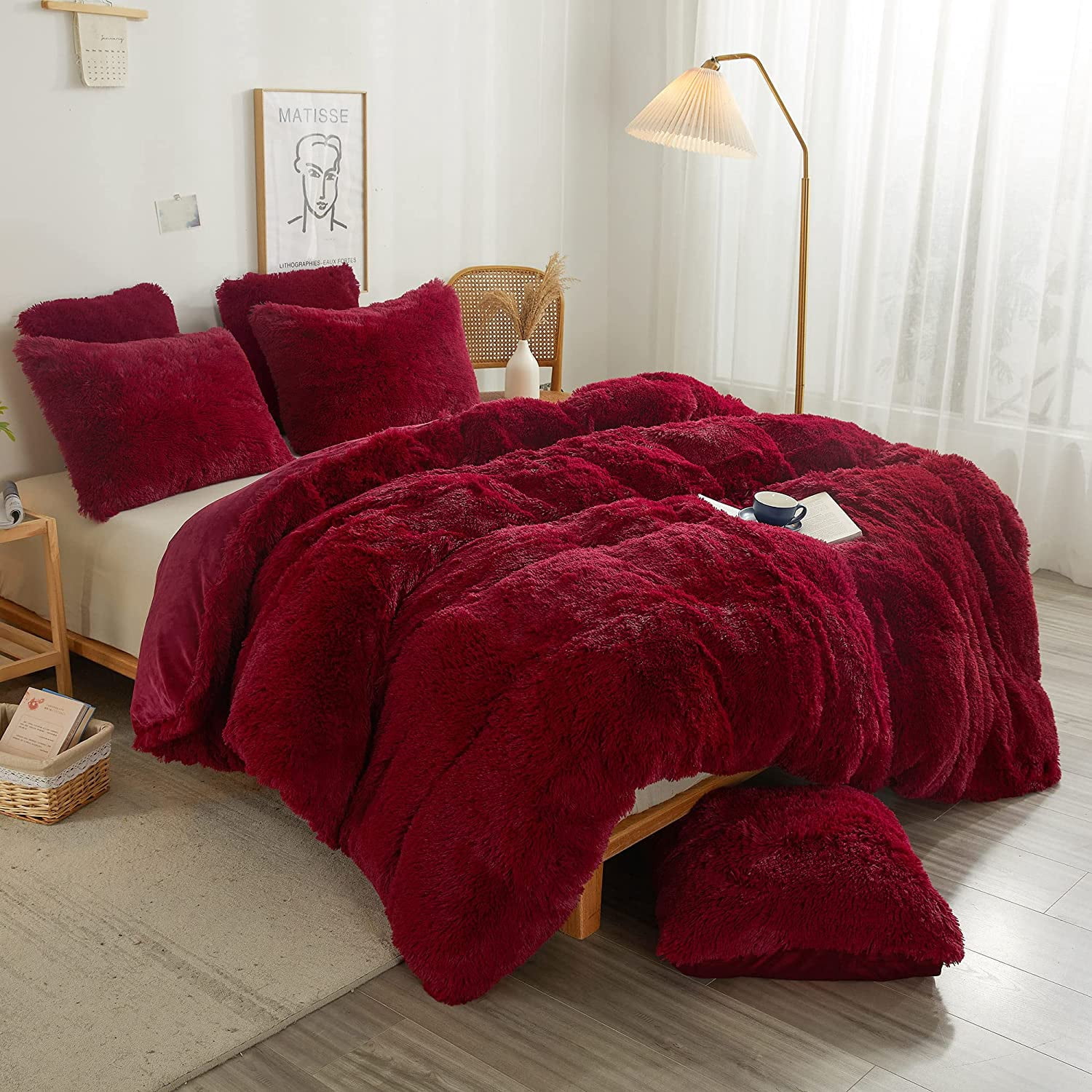 fuzzy red comforter