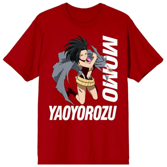 My Hero Academia Momo Yaoyorozu Men's Red Graphic Tee-Medium