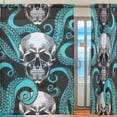 thumbnail image 2 of Coolnut Skull and Tentacles of The Octopus Semi Sheer Curtains Window Voile Drapes Panels Treatment-55x84in for Living Room Bedroom Kids Room, 2 Pieces, 2 of 4