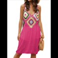 thumbnail image 1 of Vestidos de Verano para Mujer, Estilo Bohemio, Playeros, Sin Mangas, Vintage, Florales, Fluidos, con Tirantes. Rosa Roja Talla Única, 1 of 7