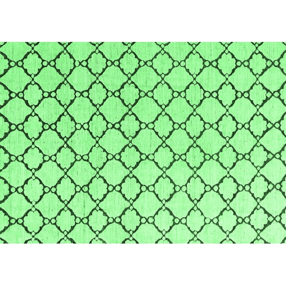 Ahgly Company Indoor Rectangle Solid Emerald Green Modern Area Rugs, 8' x 12'