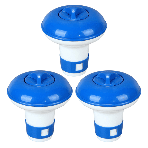 Pool Chlorine Floater, Chlorine Tablet Floater, Floating Dispenser - 1.8 inch Tablets, Inground Swimming Pool, Heavy-Duty Floating Chlorinator Adjustable Flow Chemical Delivery (3PCS)