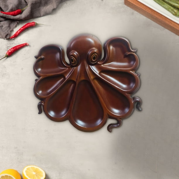 Tabla de Charcutería para Amantes Del Marisco | Bandeja de Madera Personalizada con Forma de Pulpo | Set de Regalo de Tabla de Charcutería Único | Ideal para Presentaciones de Quesos, Carnes y Marisc