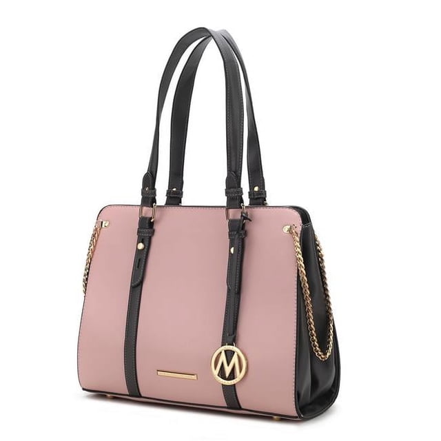 MKF Collection by Mia K. MKF-X733BLS Sac à Main en Cuir Vegan Color Block pour Femmes
