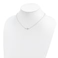 thumbnail image 3 of Sterling Silver Rhodium-plated w/ 2in ext. Sideways Cross Necklace, 3 of 4