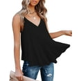 thumbnail image 5 of Women's Flowy V Neck Cami Shirts Summer Casual Tank Tops Loose Sleeveless T Shirts, 5 of 6