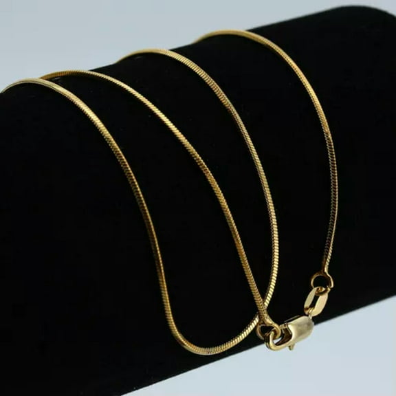 K-KED Bulk Yellow Gold Plated Snake Chain Necklace DIY Delicate Jewelry for Pendant 16"-30"-22"-1pc