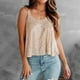 thumbnail image 2 of Playeras,Blusas y Tops,Ropa para Mujer Tallas grandes Chaleco de lentejuelas sin mangas para mujer, chaleco de tirantes para fiesta de noche para mujer (Beige, XXL), 2 of 5