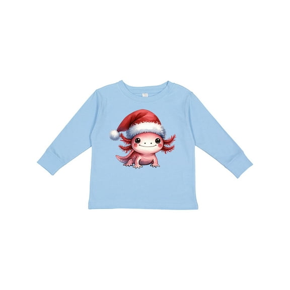 Inktastic Christmas Axolotl Boys or Girls Long Sleeve Toddler T-Shirt