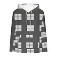 thumbnail image 4 of AUNVITO Women's Fleece Loose Fit Hoodie with Pockets Checkered Print Drop Shoulder Long Sleeve Casual Streetwear, 4 of 5