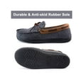 thumbnail image 2 of Men's Comfort Moccasin Slippers Memory Foam House Shoes with Anti-Skid Rubber Sole, Size 12 US Men, Dark Gray, 2 of 6