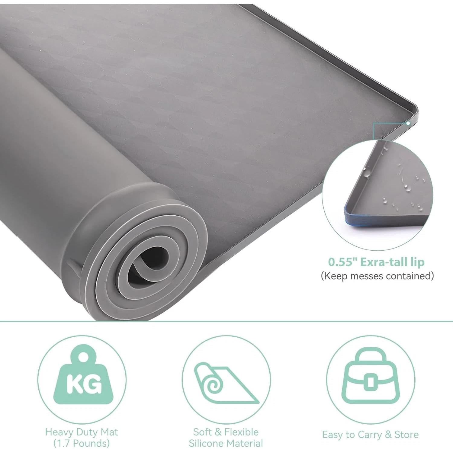 Washer and Dryer Top Protector Mat,23.6“ x 19.7" Silicone Rubber Mat for Laud...