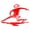 Red, variant on Disc Player Sports Thrower Logo Vinyl Decal Sticker