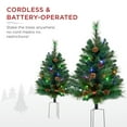 thumbnail image 7 of Best Choice Products Set of 2 24.5in Outdoor Scotch Pine Pathway Christmas Trees Decor w/ LED Lights, Pine Cones, 7 of 7