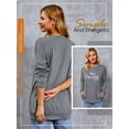 thumbnail image 5 of NFTOEIULA Women Letter Print Crew Neck Long Sleeve Sweatshirt With Pockets, 5 of 7