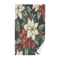 Yayeee 100% Cotton Hand Towels for Bathroom 16" x 28" Kitchen Towel, White Christmas Leaves