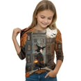 thumbnail image 5 of Halloween Girls Shirts 3/4 Sleeve 5-6 Cute Novelty Halloween Witch Crew Neck Casual Spring Fall Clothes Spooky Season T-Shirts, 5 of 6