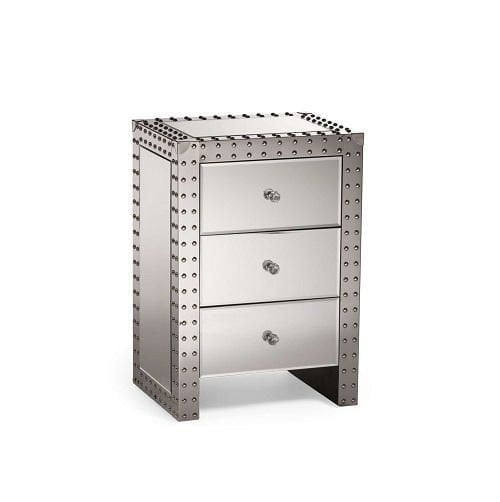 Table de chevet miroir argenté Plata Décor Import