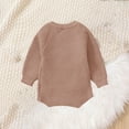 thumbnail image 4 of FAIWAD Infant Baby Girl Boy Fall Winter Romper Long Sleeve Button Up Ribbed Knitted Fall Winter Outfit Newborn, 4 of 5