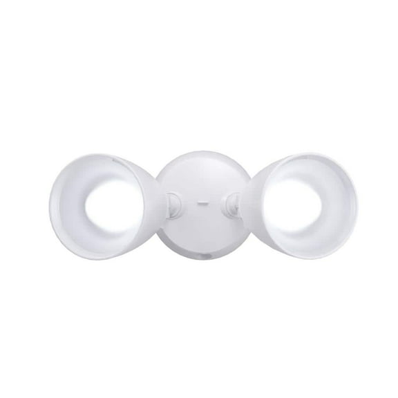 Twin-Head Directional White Outdoor Integrated LED Flood Light for Outdoor Security Lighting, Dusk to Dawn