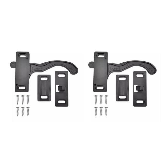 bedienty Kit de Poignée Droite pour Loquet de Porte Moustiquaire de Véhicule Récréatif Universel Vis de Remplacement Joints Accessoires 2Ensemble