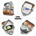 thumbnail image 5 of JIALIOU Mini Backpack Purse for Women Quilted Casual Daypack Small Travel Shoulder Bag, Cute Ghosts Play with Pumpkin, 5 of 7
