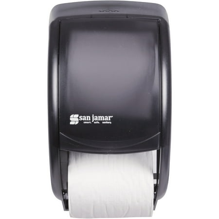 - San Jamar, SJMR3500TBK, Duett Standard Bath Tissue Dispenser, 1 Each, Black