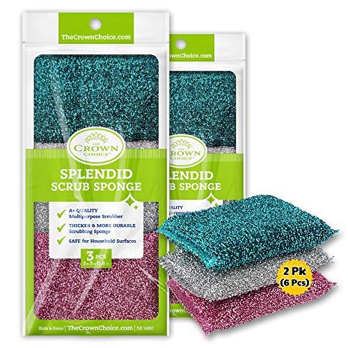 Splendid Kitchen Scrub Sponge (2PK, 6PCs) Best Kitchen Sponge
