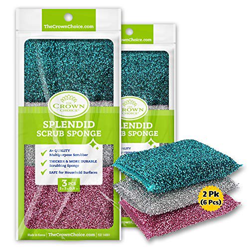 Splendid Kitchen Scrub Sponge (2PK, 6PCs) Best Kitchen Sponge