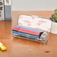 thumbnail image 7 of Plastic Pencil Box Large Capacity Pencil Boxes Clear Boxes with Snap-Tight Lid Stylish Office Supplies Storage Organizer Box Cute Pink Flamingo Pattern, 7 of 7