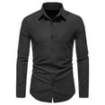 thumbnail image 2 of Aueoeo Mens Dress Shirts Long Sleeve Dress Shirts Cotton Button -Down Shirt Regular Fits Business Shackets Shirts Black L, 2 of 5