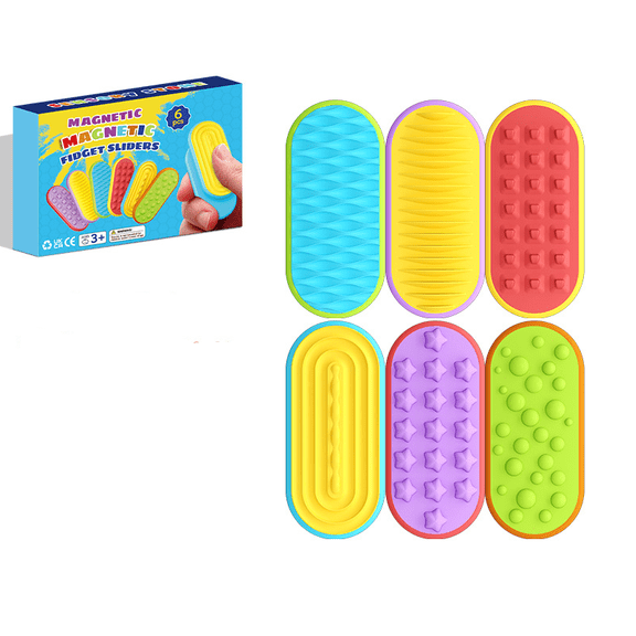 Sensory Fidget Magnet Toys Silicone Magnetic Sliders Stress Fidgets,Small Fidget Toys for Adults Office Desk / Travel Classroom Must Haves, Gifts