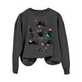 thumbnail image 5 of Christmas Sweatshirts for Women Casual Long Sleeve Pullover Cat Print Hooded Sweatshirt Relaxed Sports Soft Winter Cozy Holiday Outdoor Loose Streetwear Crewneck Sweatshirts Women Dark Gray XL, 5 of 5