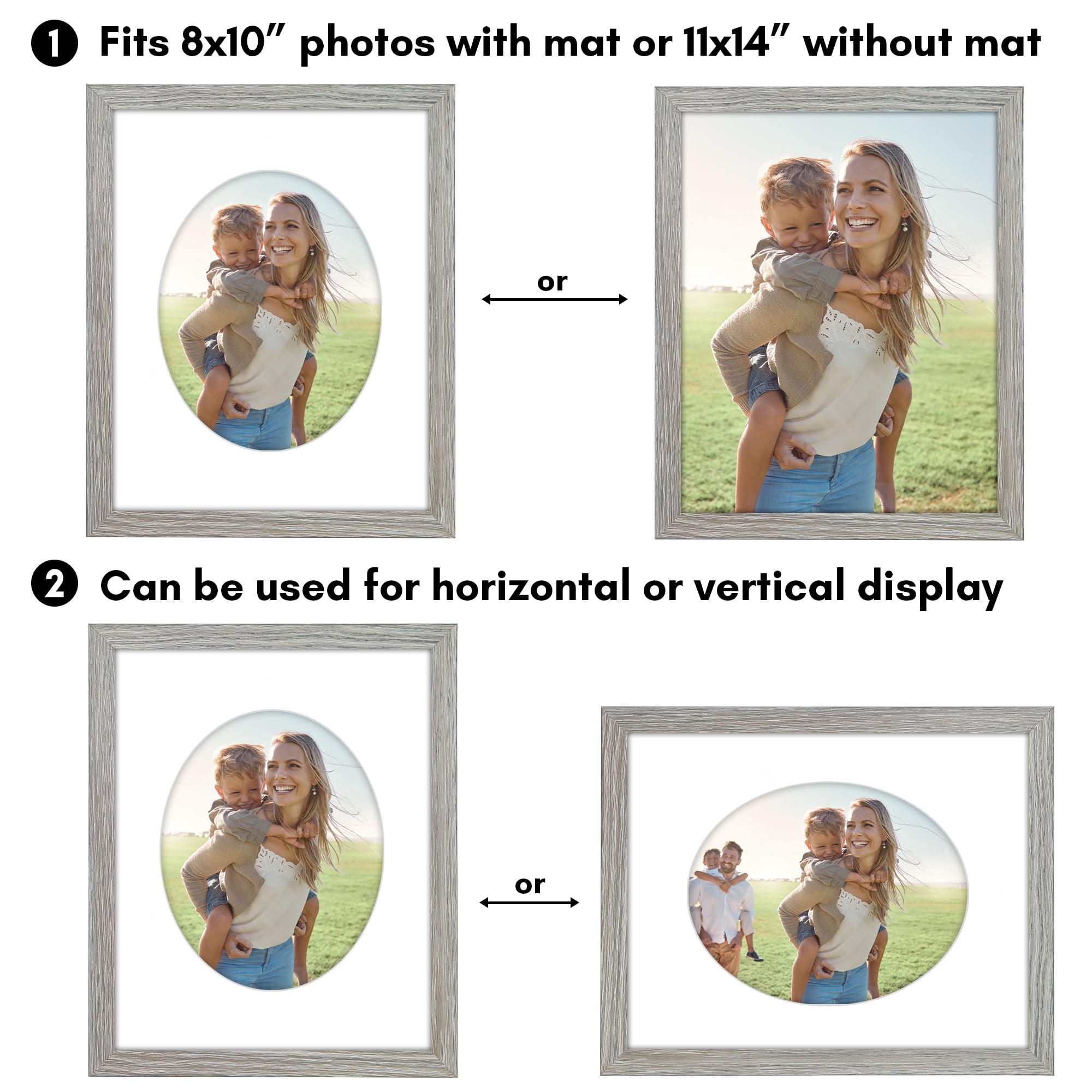 Americanflat 11x14 Picture Frame with Shatter-Resistant Glass shaped elevate cherished photos unique - Driftwood