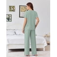 thumbnail image 4 of Ekouaer Womens Pajama Sets Viscose from bamboo Lounge Set Soft Pajamas for Women Set Short Sleeve and Long Pants Sleepwear, 4 of 6