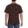 thumbnail image 3 of Bixox Men's Cherry Printed Short Sleeve Skinny Athletic T-Shirt, 3 of 6